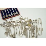 A quantity of assorted mainly 19th century silver flatware, various patterns, dates and makers,