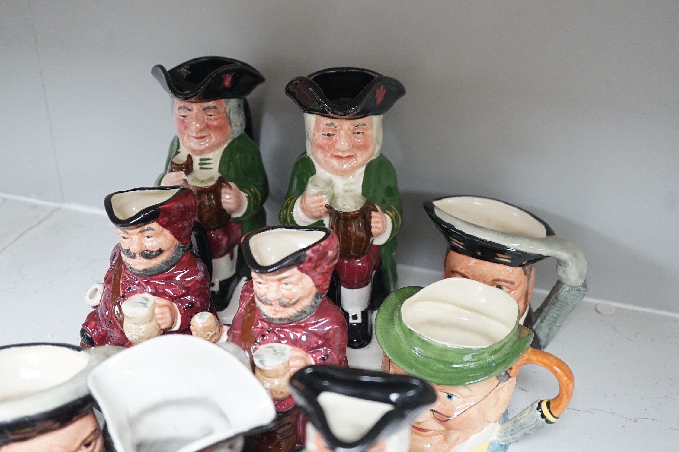 5 Royal Doulton toby jugs and a collection of similar toby jugs - Image 5 of 7