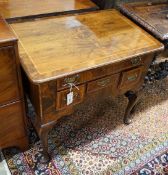 An 18th century banded walnut lowboy, width 75cm, depth 50cm, height 72cm