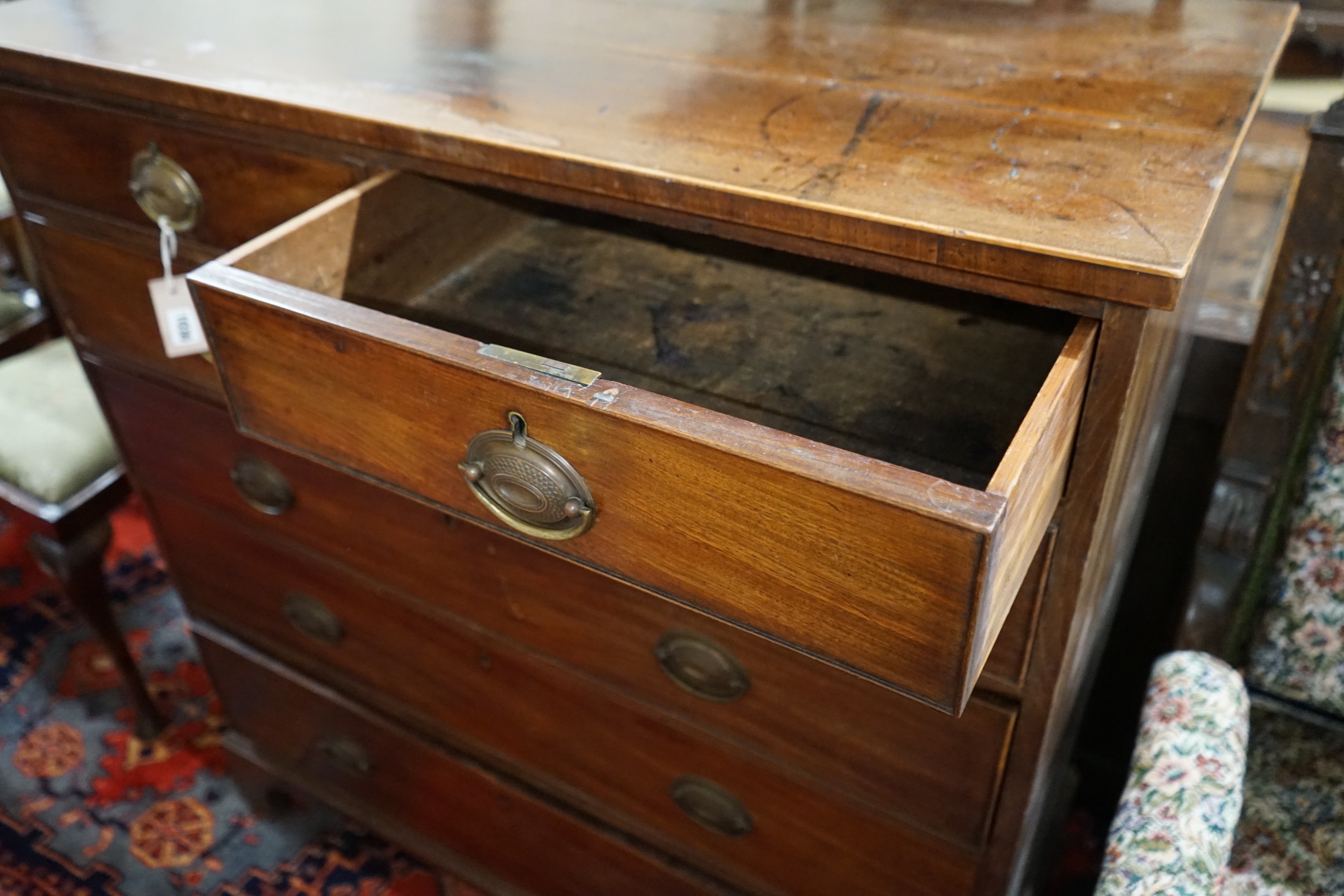 A George III mahogany chest, width 107cm, depth 51cm, height 113cm - Image 3 of 3