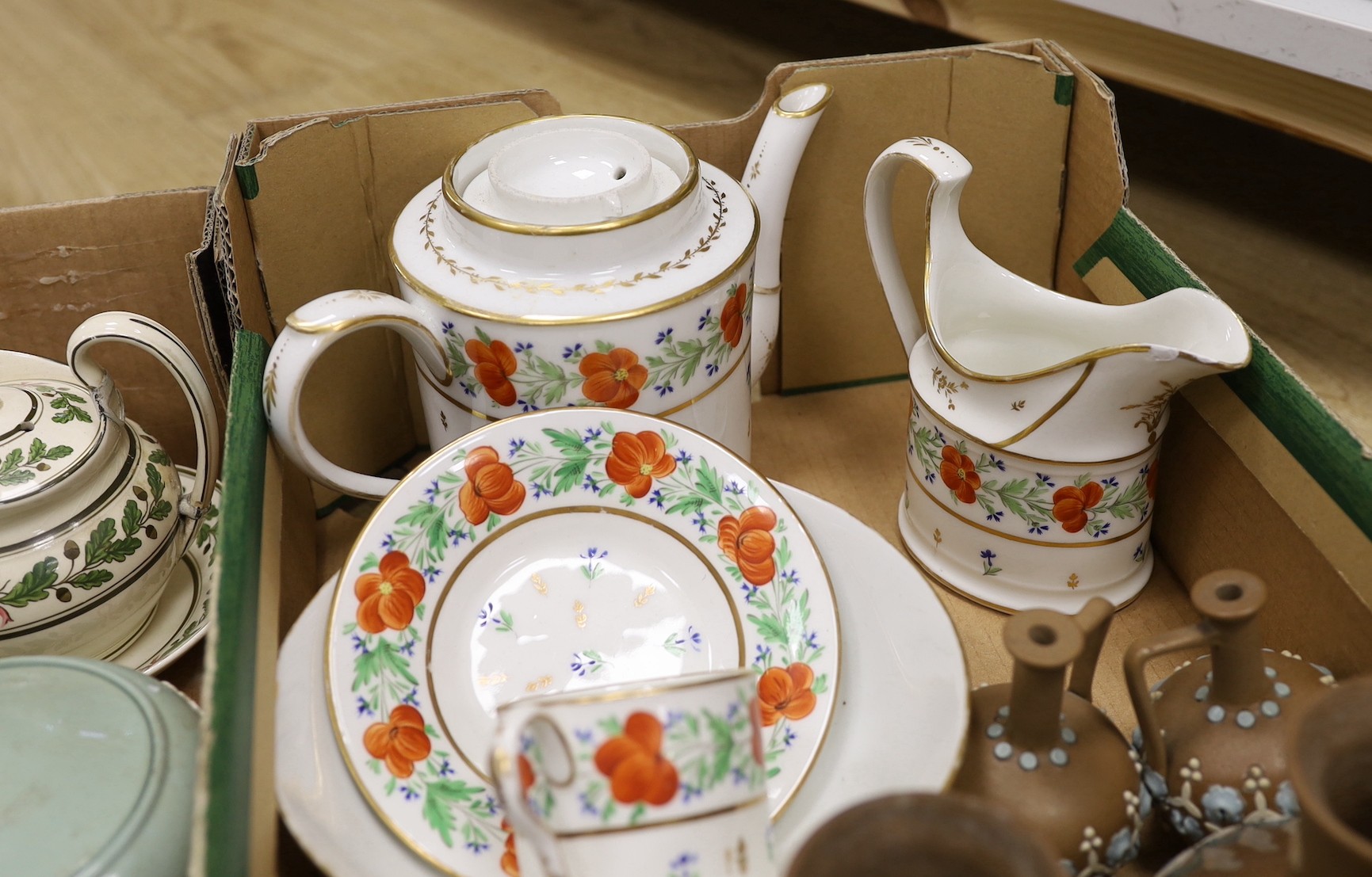 A group of Wedgwood tea wares, a Paris porcelain part tea set, Doulton silicon wares etc., 19th/20th - Image 5 of 6