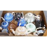 A selection of various ceramic teapots, to include Wedgwood