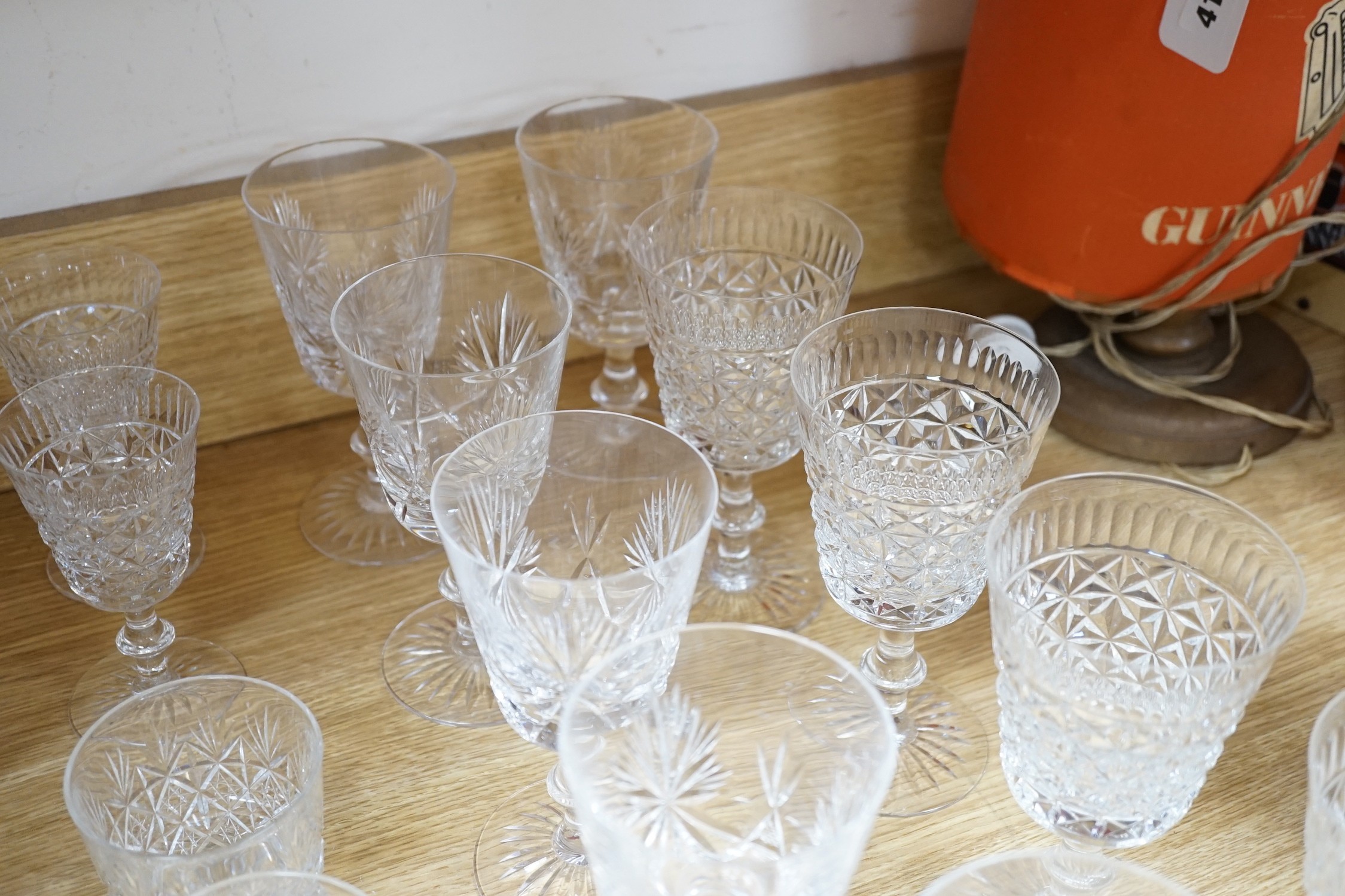 A set of six Edinburgh wine glasses, together with other mixed part-sets of glasses - Image 7 of 7