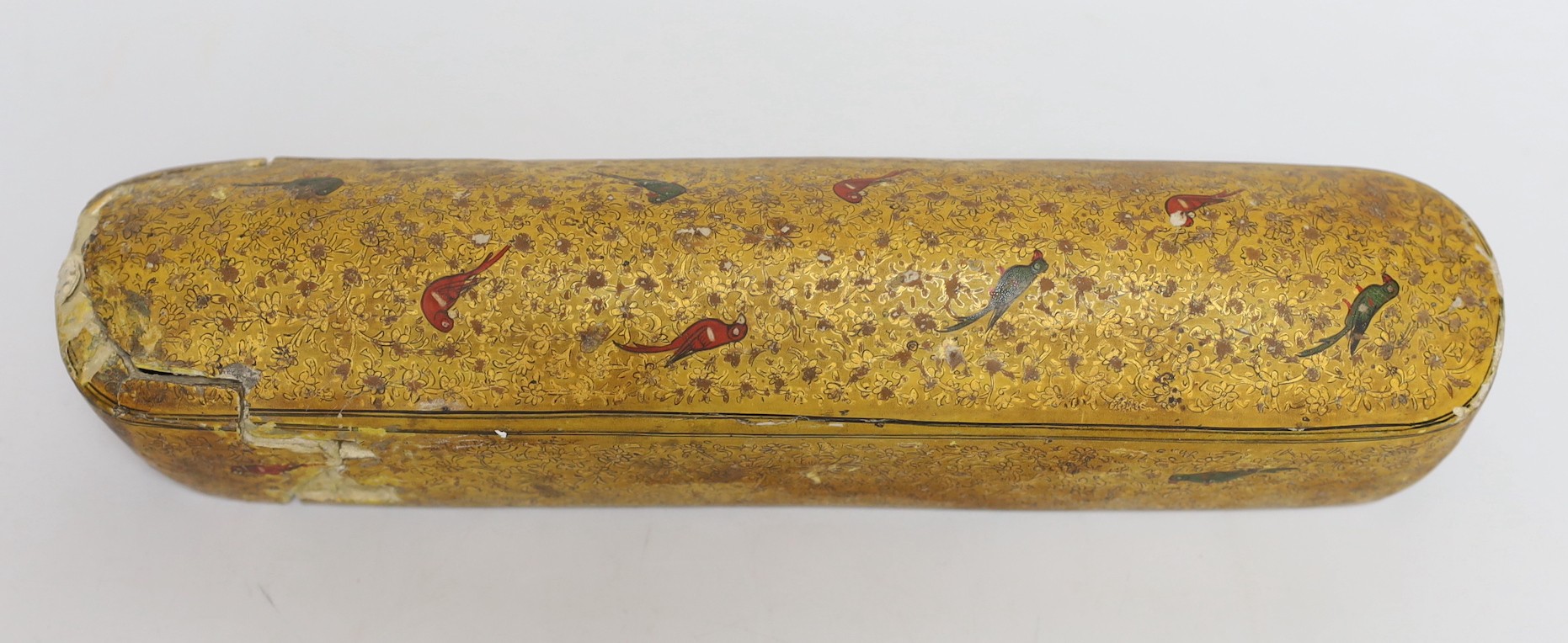 A 19th century Persian papier mache scribe's box, 30cms long - Image 2 of 4