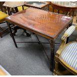 A George III style inlaid mahogany rectangular silver table, width 89cm, depth 59cm, height 69cm