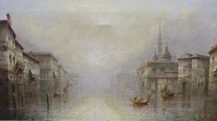 James Salt (1850-1903), oil on canvas, Venetian lagoon, signed, 46 x 79cm