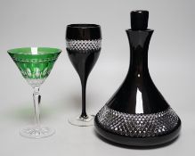 A set of four Waterford Martini glasses, 18cm, a set of six Waterford wine glasses and matching