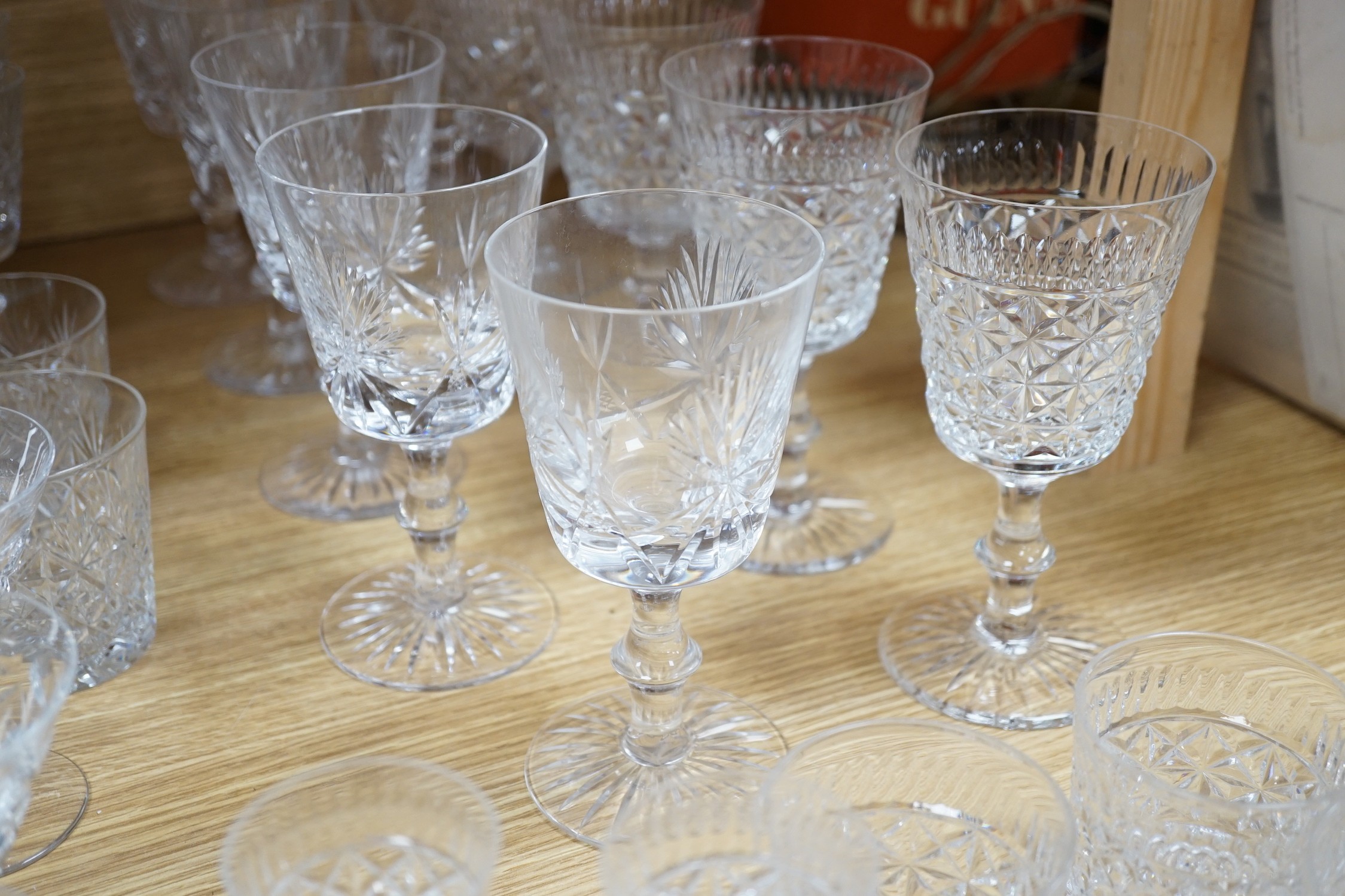 A set of six Edinburgh wine glasses, together with other mixed part-sets of glasses - Image 4 of 7