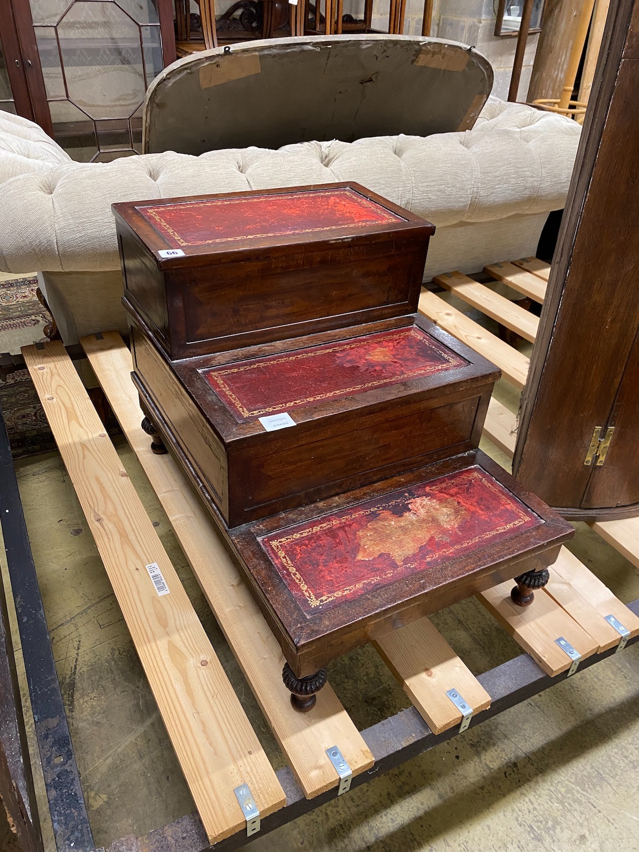 A Victorian mahogany step commode, width 45cm, depth 66cm, height 48cm