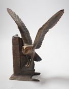 Paul Eaton - a limited edition bronze owl, signed and dated ‘91. Numbered 001, 19cm tall