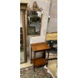 A George III style rectangular gilt framed wall mirror with vase surmount, width 39cm, height 80cm