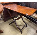 A Victorian rectangular mahogany coaching table, length 90cm, width 45cm, height 69cm