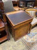 A Regency bird's eye maple veneered davenport (in need of restoration), width 61cm, depth 55cm,