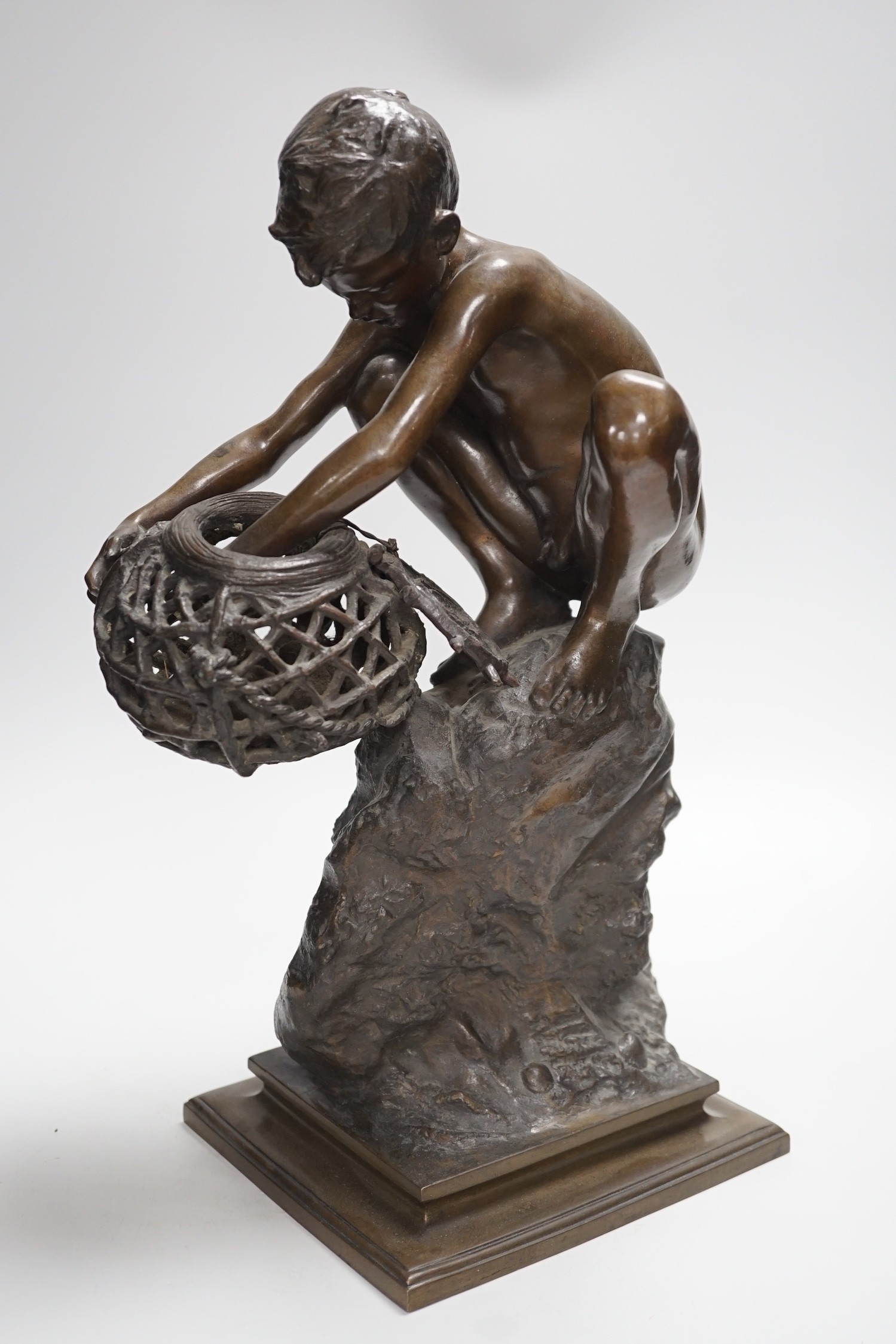Achille D’Orsi (1845-1922) - bronze figure, "Pescatore di Polpi" (The Octopus Fisherman) 38cm tall
