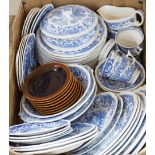 A quantity of blue and white ceramics