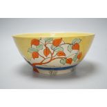 A Clarice Cliff Bizarre bowl, 22cm