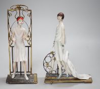 Two Albany porcelain figure groups, figures 9cm