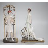 Two Albany porcelain figure groups, figures 9cm