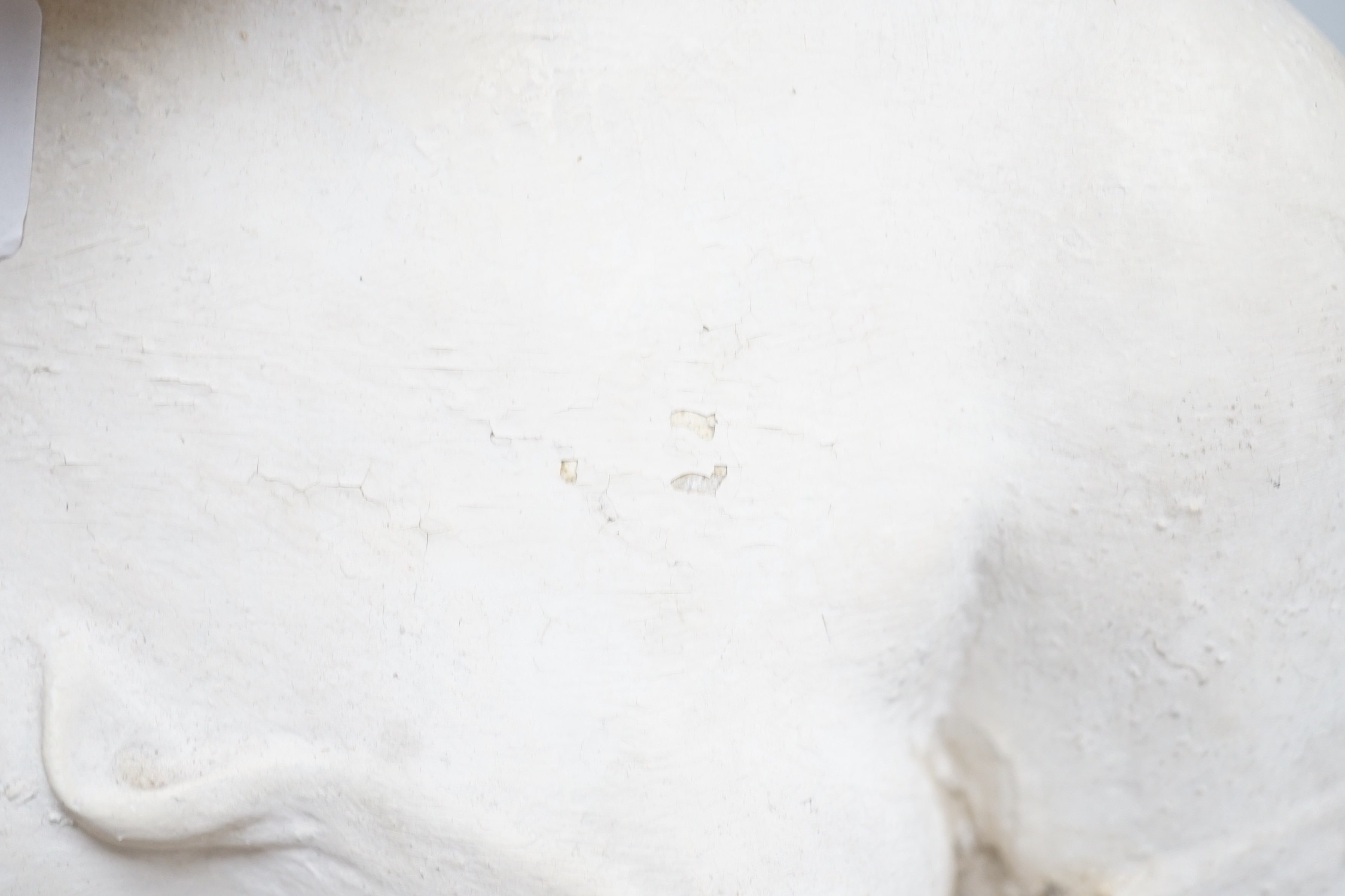 A small 19th century cast plaster bust, after the antique, 35cm - Image 6 of 6