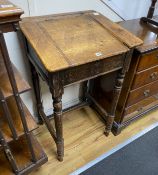 A Victorian pine clerk’s desk, width 61cm, depth 55cm, height 105cm