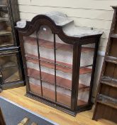 A late 18th / early 19th century Dutch glazed oak wall hanging display cabinet, width 120cm, depth