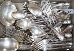 A part-canteen of plated bead-pattern cutlery