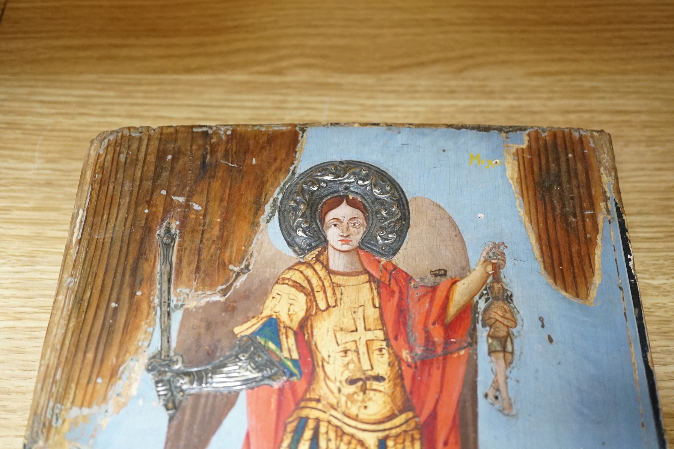 Two polychrome icons, largest 30cms high - Image 2 of 8