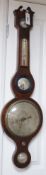 A 19th century mahogany banjo barometer, 95cms high