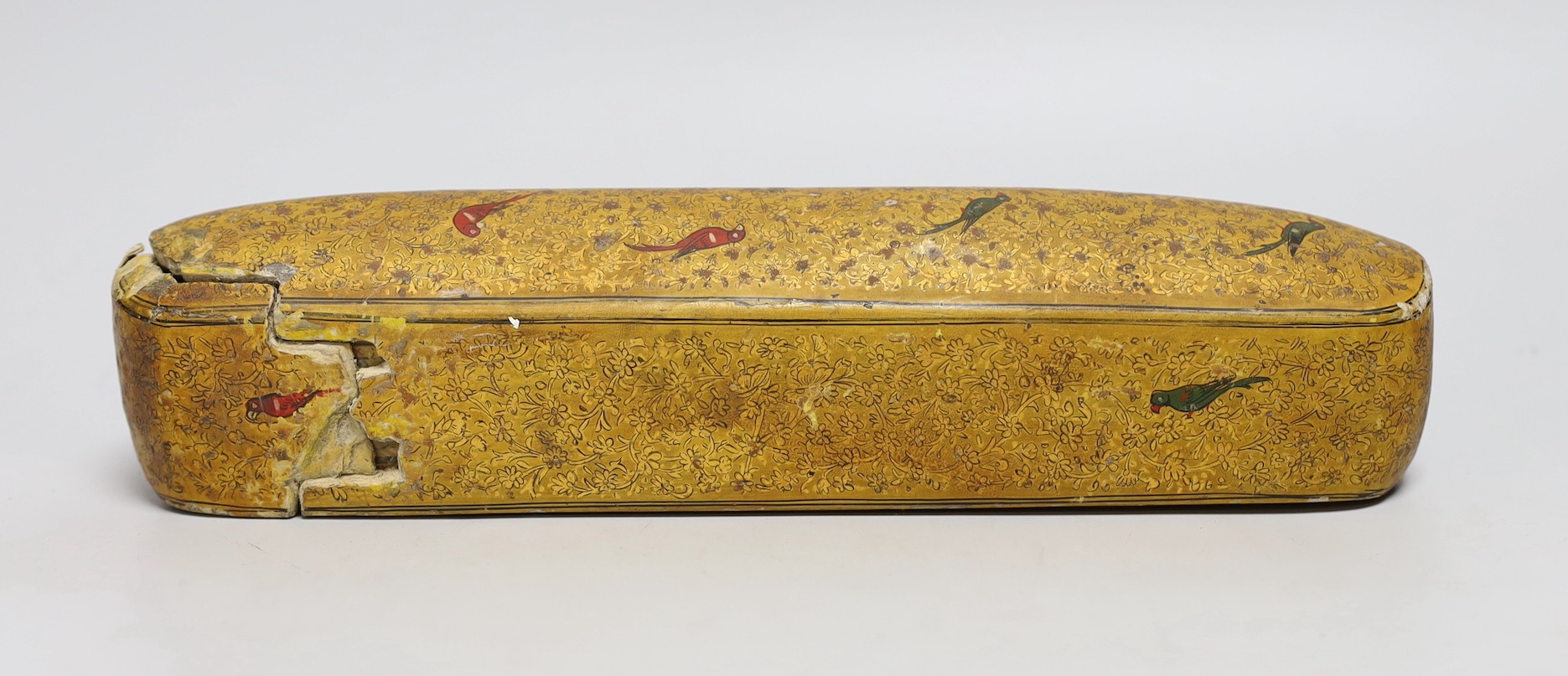 A 19th century Persian papier mache scribe's box, 30cms long