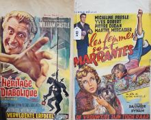 Two French film posters- 1958 ‘Les Femmes sont marrantes’, 1966 ‘‘l'heritage diabolique’, 55cms x