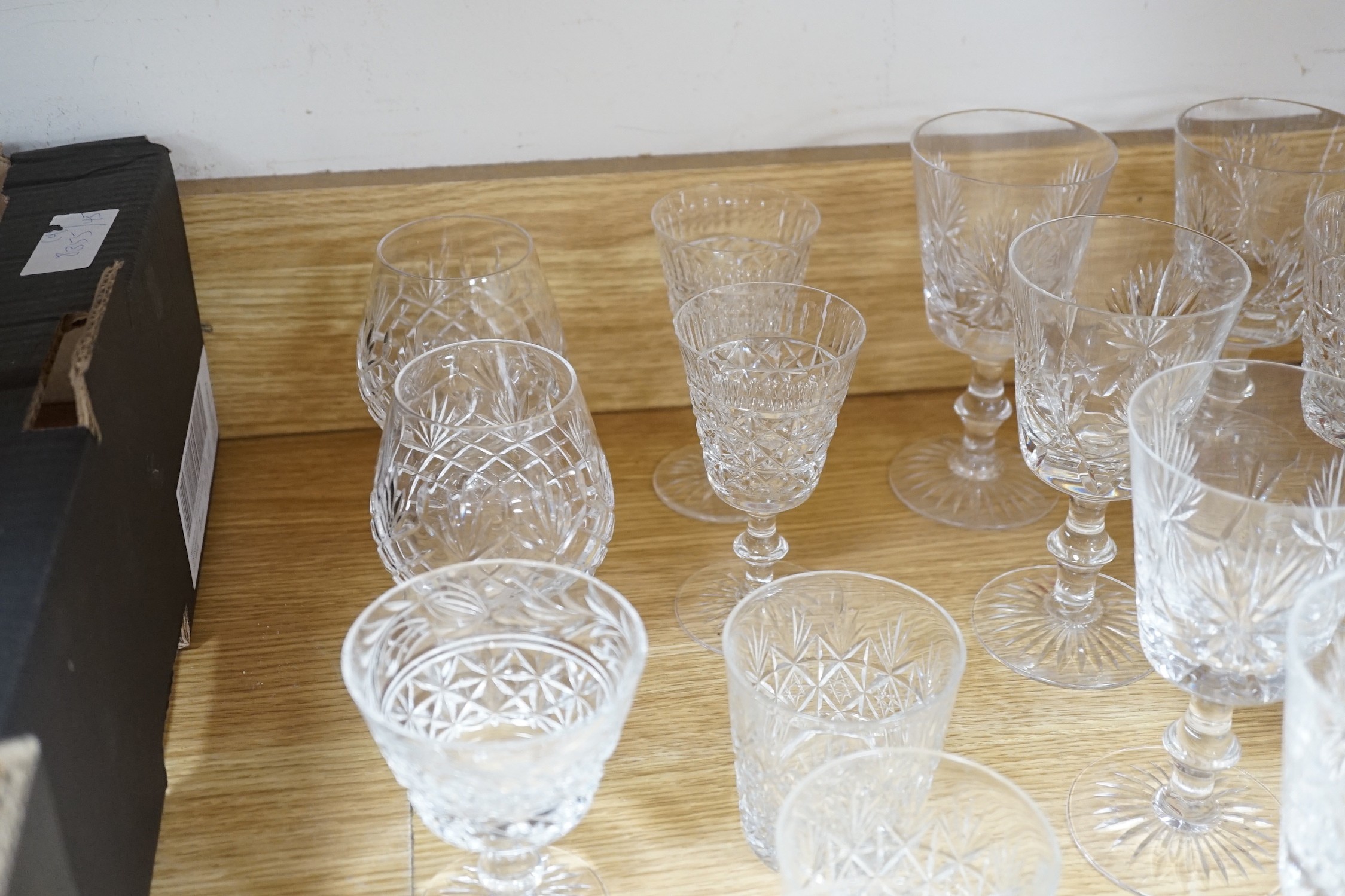 A set of six Edinburgh wine glasses, together with other mixed part-sets of glasses - Image 5 of 7