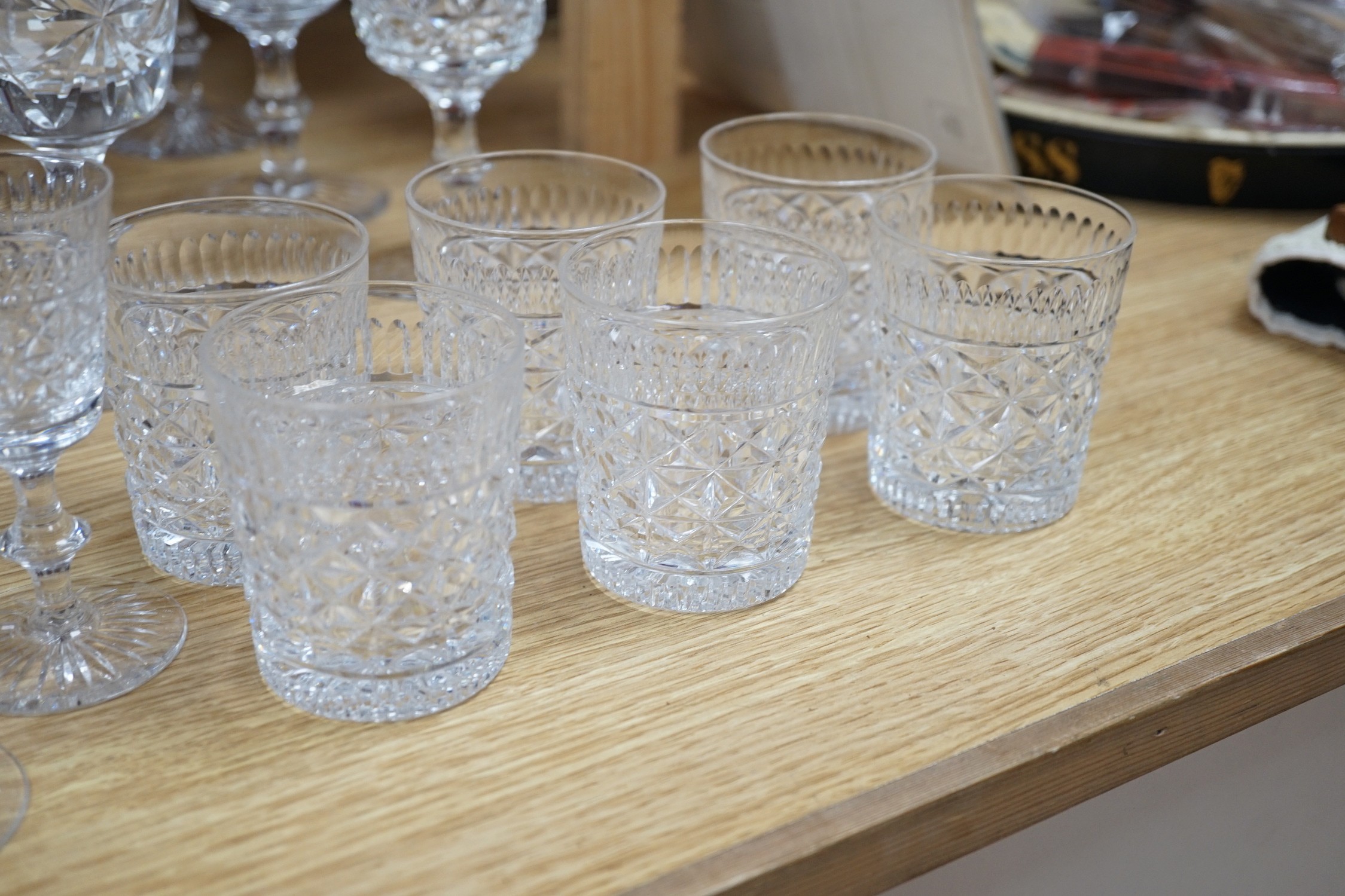 A set of six Edinburgh wine glasses, together with other mixed part-sets of glasses - Image 3 of 7