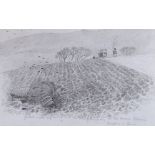 Albert Goodwin RWS (1845–1932), etching, Ploughing, Brighton, Lewes, inscribed in pencil, provenance