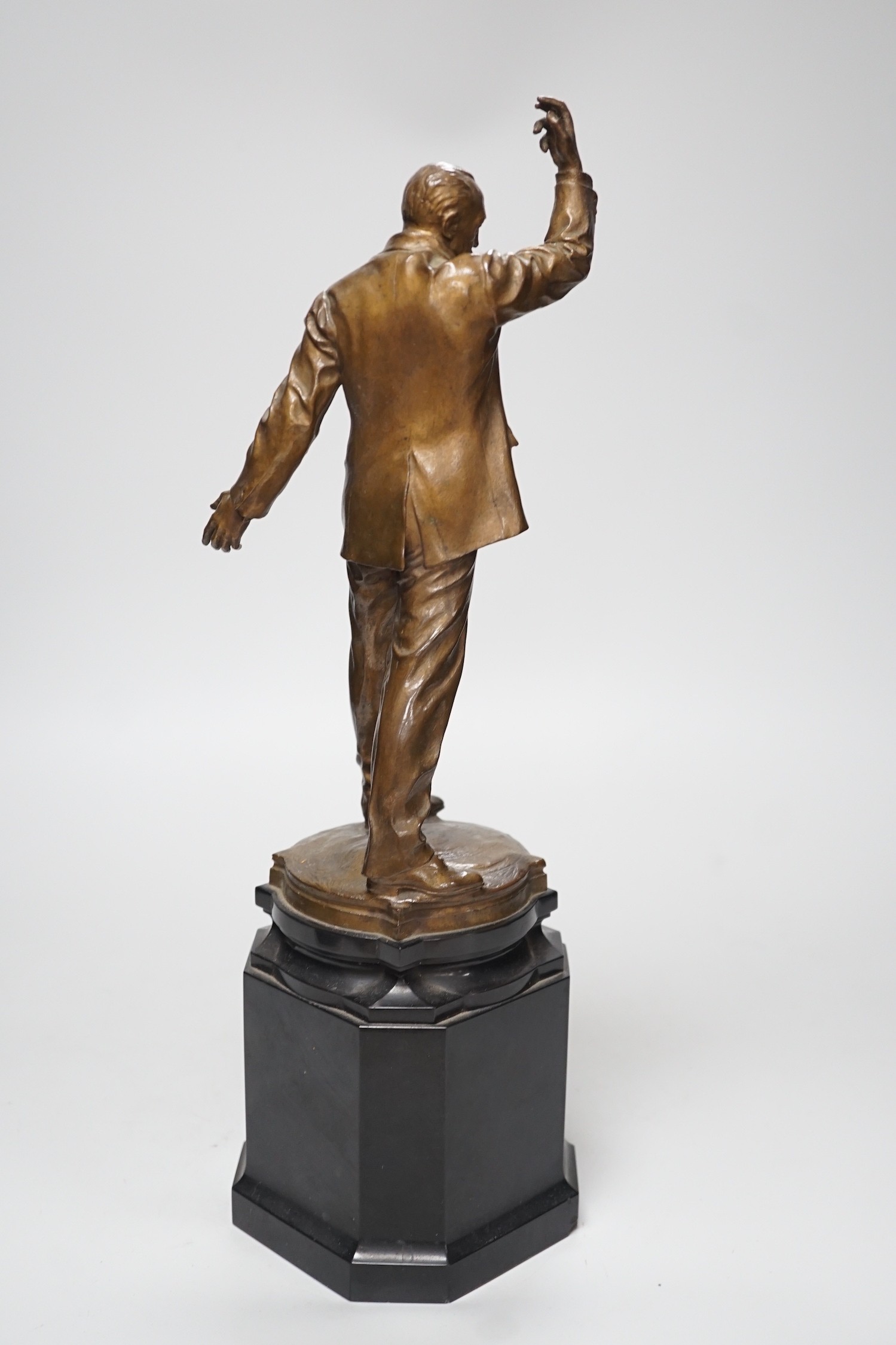 Leonard Stanford Merrifield (b.1880-1943): a bronze figure of Geoffrey Lewis Carson, on marble base, - Image 3 of 4