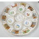 A Royal Cauldon ‘Sederish’ dish and six smaller bowls, for Passover, main dish 41cms diameter