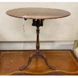 A George III and later bird cage tripod wine table, width 63cm, depth 50cm, height 66cm