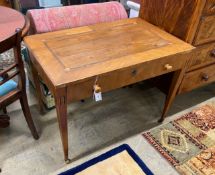 An early 19th century Dutch inlaid walnut side table, width 94cm, depth 60cm, height 70cm