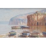 Antonio Moccia, oil on board, 'Coastal scene, Sorrento', signed, 19 x 28cm