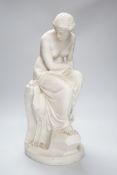 A Minton Parian figure, Solitude, issued by the Art Union of London, after the original by John