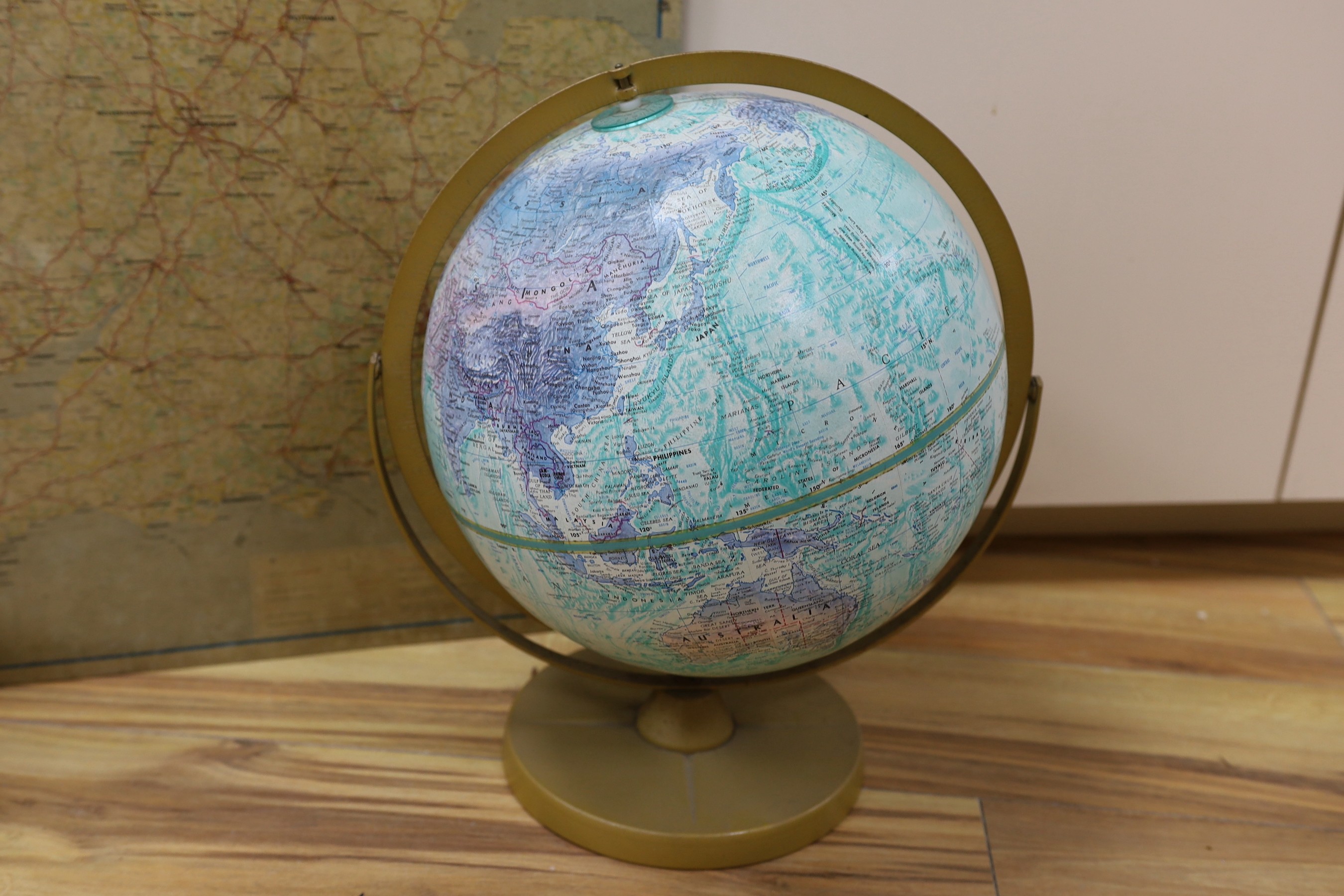 A BP oil can, Michelin motoring map and a revolving globe. - Image 2 of 7