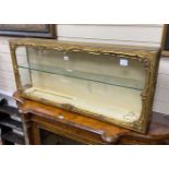 A 19th century giltwood and composition display case, width 110cm, depth 19cm, height 50cm