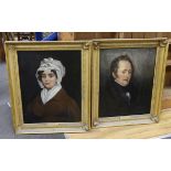 British or American School, early 19th century, pair of oils on canvas, Portrait of Emilia Wilson (