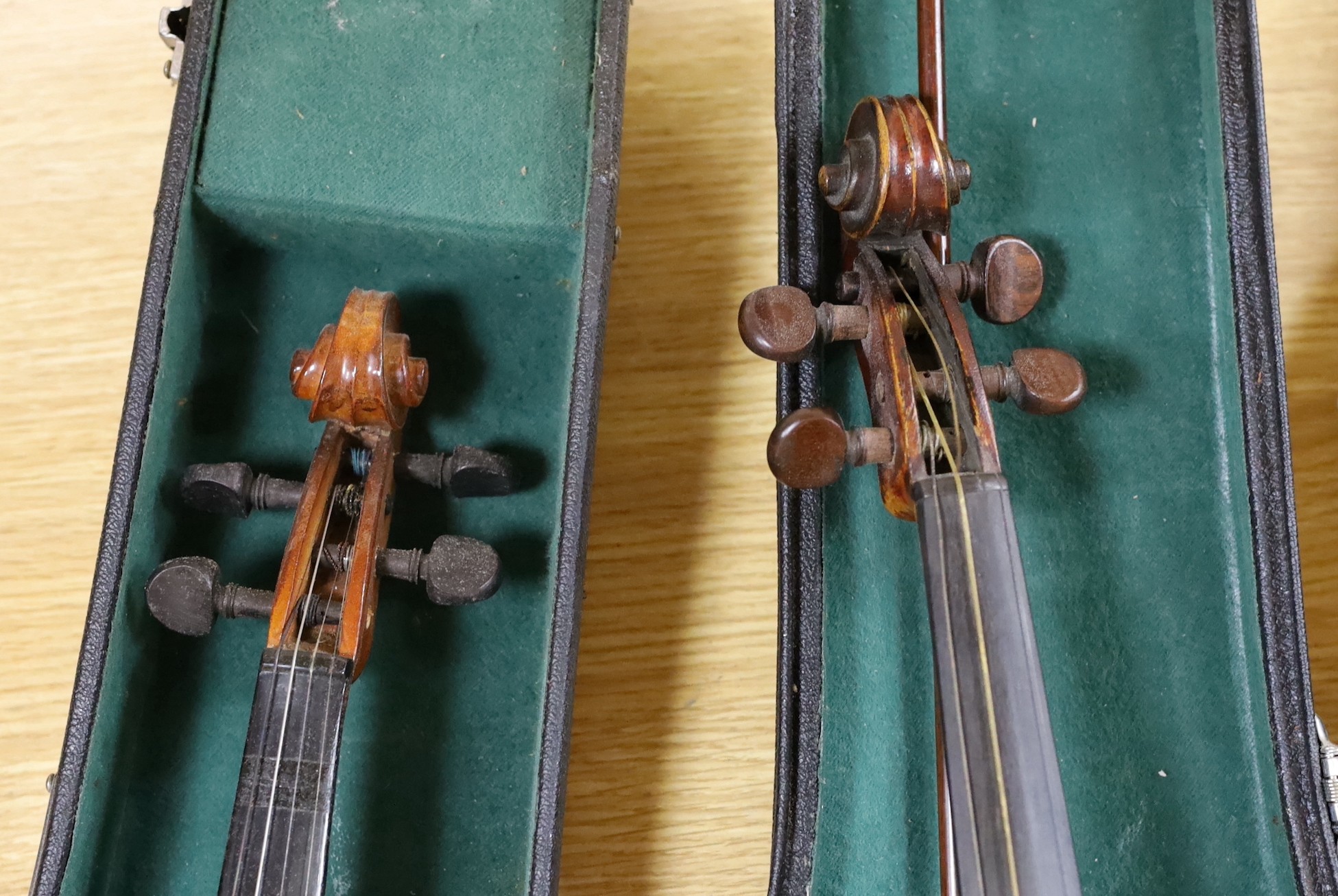 A cased early 20th century violin marked Gilks, Westminster, London and 2 modern cased Chinese - Image 4 of 7