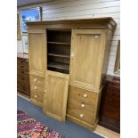 A Victorian pine compactum wardrobe, length 188cm, depth 60cm, height 205cm