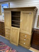 A Victorian pine compactum wardrobe, length 188cm, depth 60cm, height 205cm