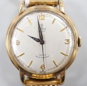 A gentleman's 9ct gold Tudor Prince Rotor Self-Winding wrist watch, on later associated flexible