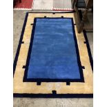 A contemporary Chinese style blue ground rug, 180 x 124cm