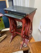 A quartetto of rectangular chinoiserie lacquered tea tables, width 49cm, depth 31cm, height 71cm