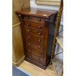 A Victorian mahogany seven drawer Wellington chest, width 50cm, depth 36cm, height 105cm