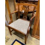 A George III mahogany elbow chair